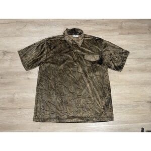 Vintage 90s Third Rail Sz XL Croc Reptile Pattern Club Rave Polo Shirt